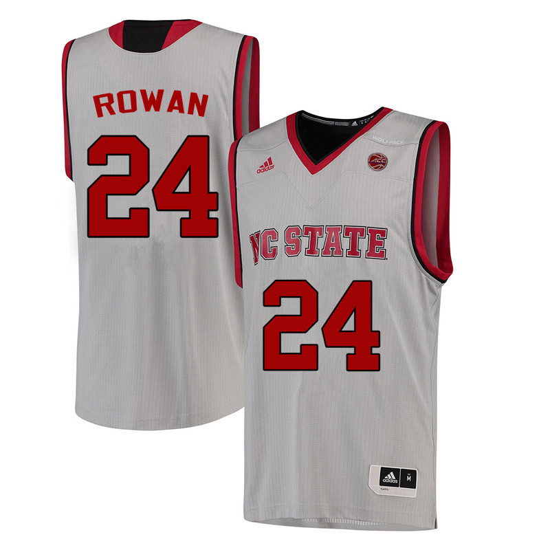 Men NC State Wolfpack #24 Maverick Rowan College Basketball Jerseys-White - Click Image to Close
